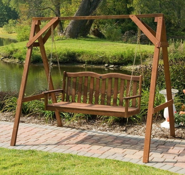 DIY wooden garden swing 2021