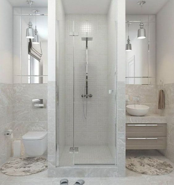 Modern bathrooms with shower or spa bath