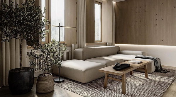 2024 home decor trends borwn leather sofa