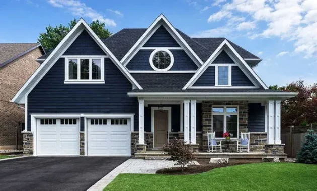 Navy Blue Exterior House Colors