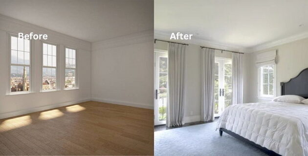 How To Transform A Room With Curtains Before And After
