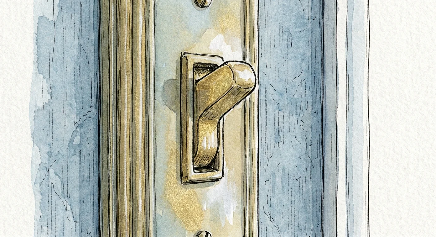 A watercolor illustration of a vintage brass toggle light switch, showing how small details can feel luxurious.